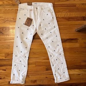 Polo Ralph Lauren VARICK SLIM STRAIGH SKULL EMBROIDERED JEAN